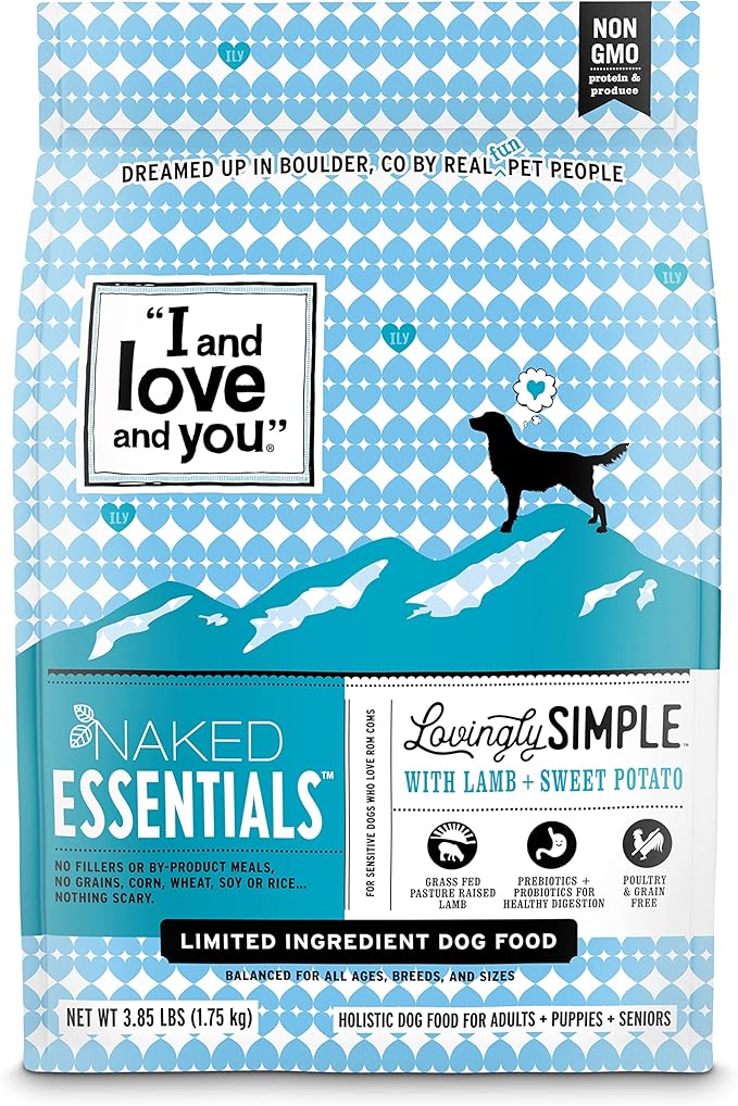 I and love and you Lovingly Simple Dry Dog Food - Lamb + Sweet Potato - Grain Free, Filler Free, Prebiotic + Probiotic 21lb Bag
