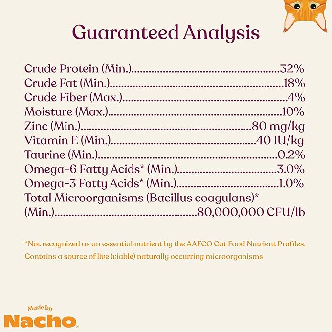 Made by Nacho Dry Cat Kibble 2lb Bag, High Protein and Grain-Friendly Premium Cat Food, Sustainably Caught Salmon and Pumpkin, Infused with Bone Broth for Hydration, Limited Ingredients, Single Bag