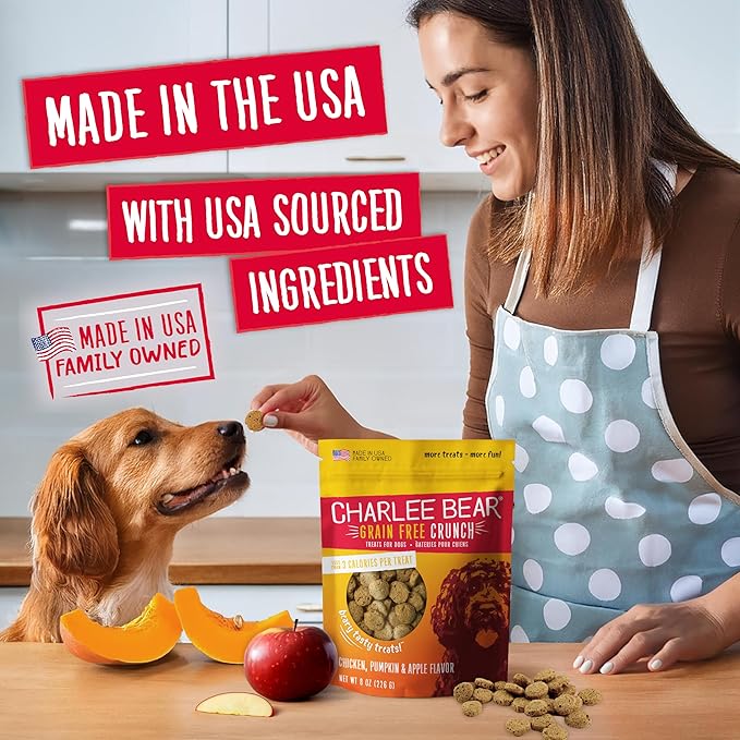 Charlee Bear Grain-Free Bear Crunch Chicken, Pumpkin & Apple Flavor - Net Wt 8 oz.