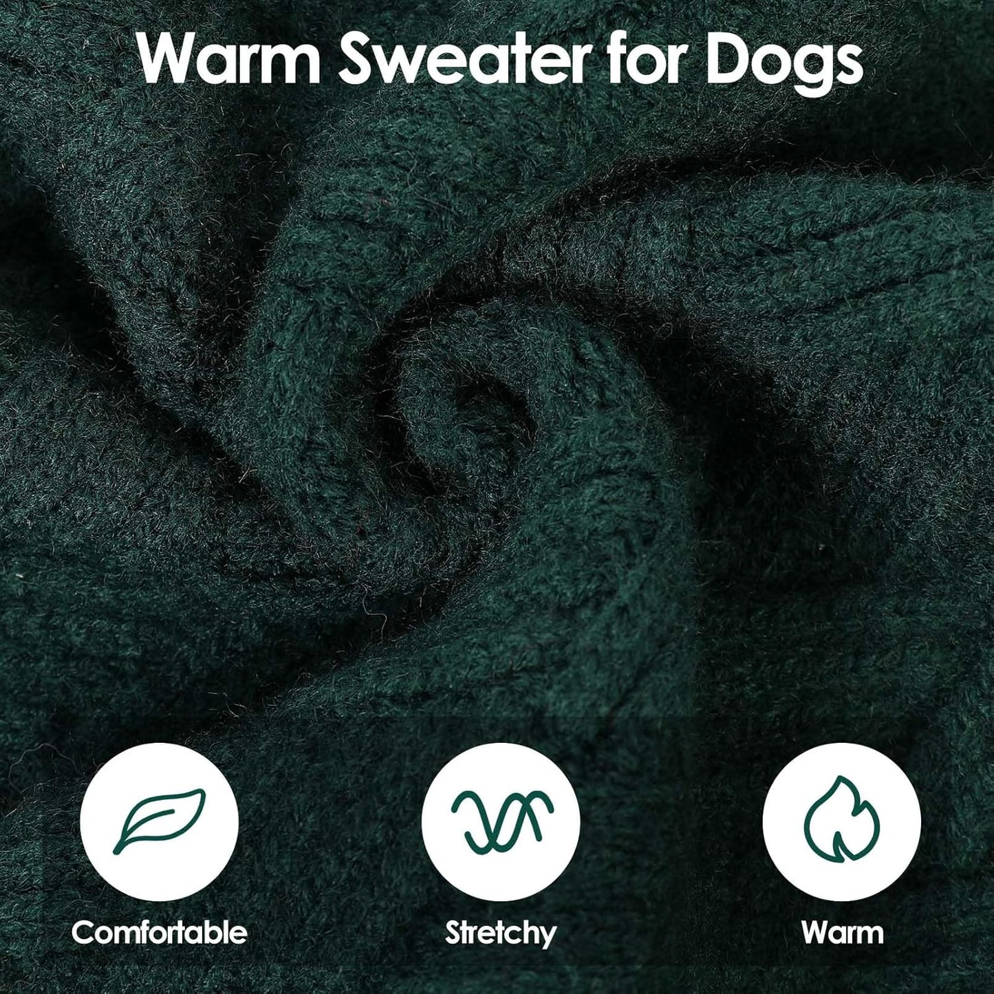 SUNFURA Dog Sweater Large Size Dog, XXL Pet Sweaters for Extra Large Dogs, Doggy Warm Turtleneck Christmas Sweatshirt Cold Weather Knit Pullover for Golden Retriever, Green XXL