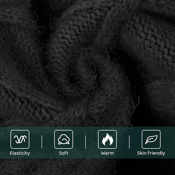 Queenmore Dog Sweater Large Size,Warm Dog Sweaters for Big Dogs,Chunky Knitted Doggy Sweater for Extra Large Dogs Boy Girl, Big Doggie Turtleneck Winter Outfit (Black,2XL)