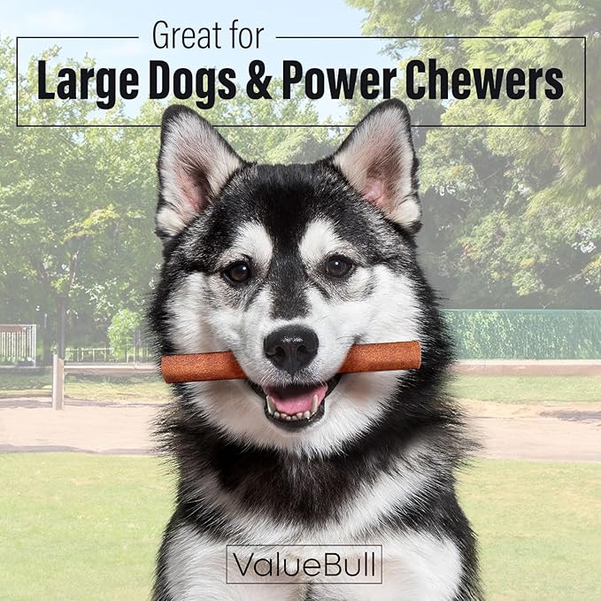 ValueBull Collagen Sticks for Dogs, 6 Inch Jumbo Chews, Natural Long-Lasting Dog Treats, 200 Count Bulk Pack - Supports Joints, Skin & Coat with Chondroitin & Glucosamine