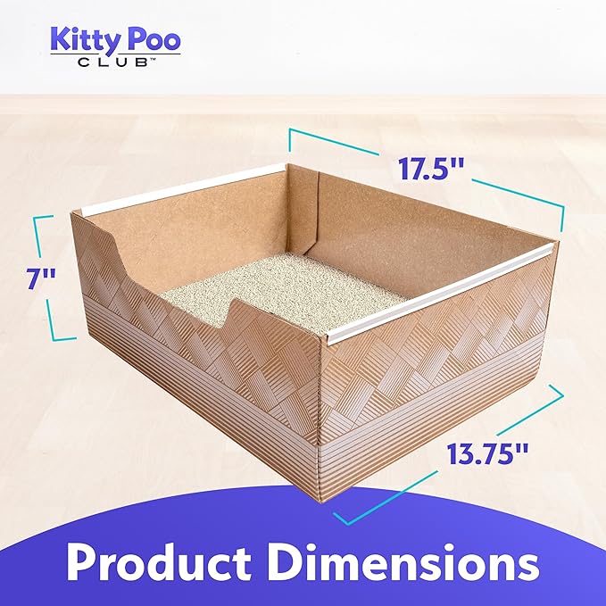 Kitty Poo Club Leakproof Disposable 2-Pack Cat Litter Box with 2 Bags Corn & Wheat Litter | Superior Odor Control & Recyclable Design | Perfect for Travel, Multi-Cat Homes & Daily Use