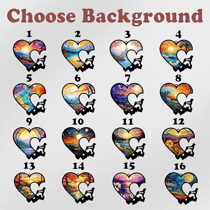 Personalized Dog Memorial Suncatchers Custom Name & Dog Breeds Remembrance Ornament Sympathy Gifts for Loss of Pet Passed Away Ideas Gift Pet Lovers in Loving Memory Window Hanging