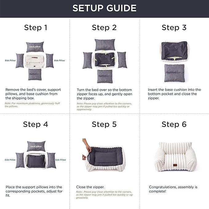 Bedsure Cute Cat Couch for Pets - Fluffy Dog Bed Medium Size Dog with Premium Soft Corduroy Fleece, Pet Sofa with Removable Washable Cover, Supportive Couch Bed for Small Medium Dogs, 30inch, Cream