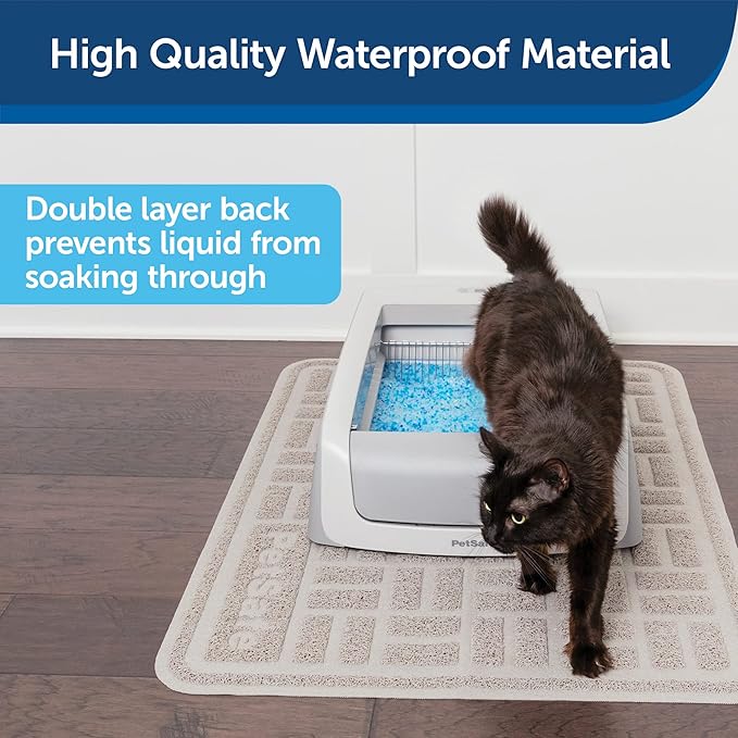 PetSafe Cat Litter Mat - Waterproof Litter Trapping Mat for Hygienic Clean Floors - Anti-Slip Double Layer Back - Cat-Friendly Texture for Sensitive Paws