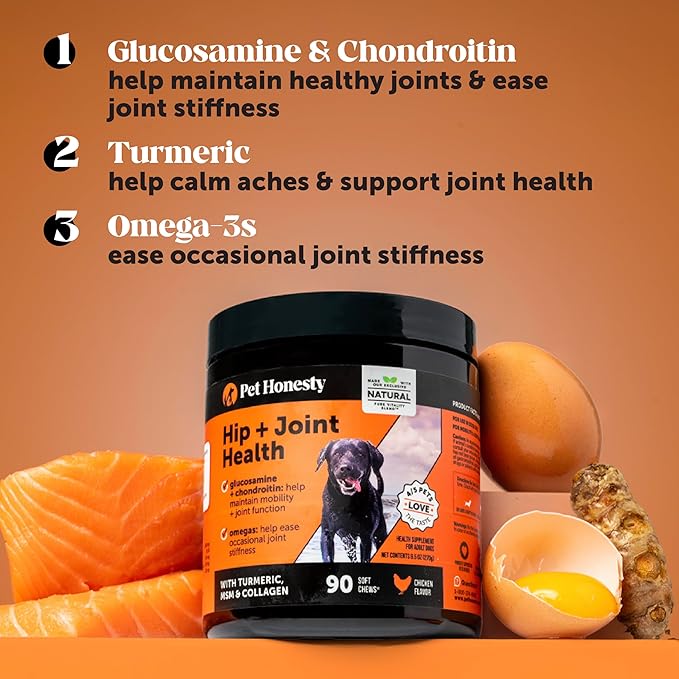 Hip & Joint Health - Glucosamine for Dogs Soft Chews, Joint Supplement for Dogs with Glucosamine Chondroitin, MSM, Turmeric, Joint Support + Mobility, May Reduce Occasional Discomfort (Bacon 90ct)