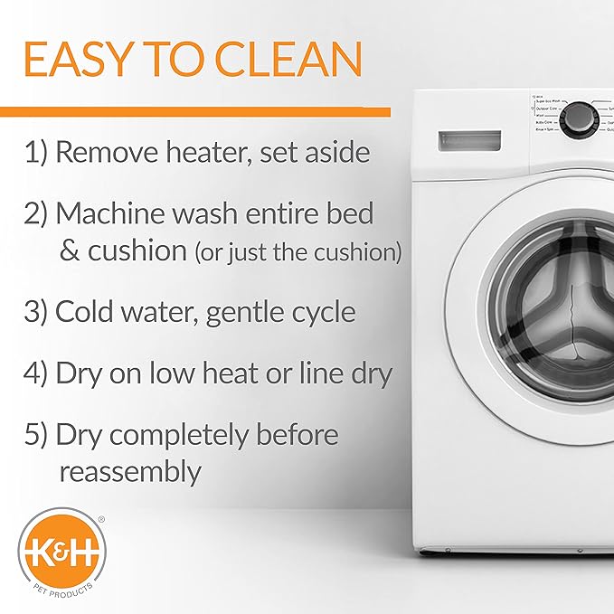 K&H Pet Products Heated Cat Bed for Large Cats Indoor, Thermo-Pet Nest 2-in-1 Heated Pet Cave Tent & Cuddler Warming Bed, Waterproof Heater, Machine Washable, Safety Listed - Small 18 X 15in Gray