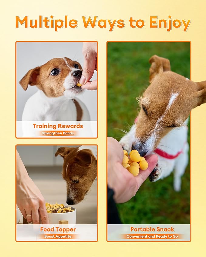 Freeze Dried Quail Egg Yolk Cats & Dogs, Treats, 5.29 oz, Single Ingredient, Freeze-Dried Pet Food for Dogs, Cats, No Additives | Grain Free | Support for Skin and Coat Health