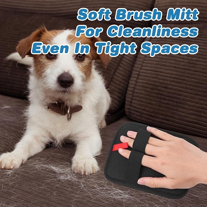 2 Pcs Pet Hair Removal Gloves Brush Double Sided Reusable Electrostatic Static Cat Hair Remover Glove for Dog Cat Grooming Fur Remover Mitt Tool for Clothing Couch Carpet Car Seat