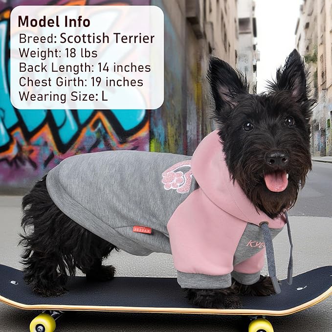 KYEESE Dog Hoodie Stretchy Dogs Clothes Medium Size Dog Comfort Pets Coat with Drawstring Soft Dogs Winter Coat Pet Clothes with Leash Hole Pet Sweatshirt for Cold Weather Warm Pets Sweater