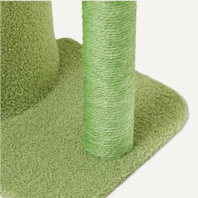 Amazon Basics Cat Scratcher – Indoor Cactus Single Cat & Kittens Scratching Post with Multi-Level, Large – 30.7” (77.9cm) H, Green