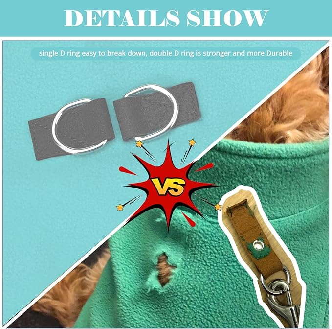 BEAUTYZOO Dog Fleece Vest Sweater Winter Jacket for Small and Medium Dogs with D-Ring Leash Cold Weather Coat Hoodie for XS S M Dogs Boy or Girls,Blue XL