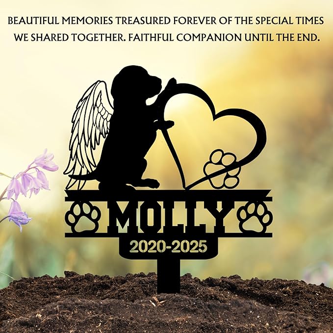 Custom Dog Grave Markers Outdoor | Personalized Pet Graveyard for Pets Owners | Personalized Pet Grave Markers Dog Memorial Headstone | Best Memorial Gifts for Your Furry Friends Passed Away