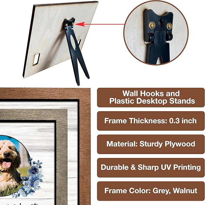 Personalized Dogs Picture Frame Dogs Collar Keepsake Bereavement Gift Pet Picture Frame Dog Heaven Dog Sympathy Gifts for Christmas Memorial Plaques for Dogs and Cat Picture Pet Loss Gifts