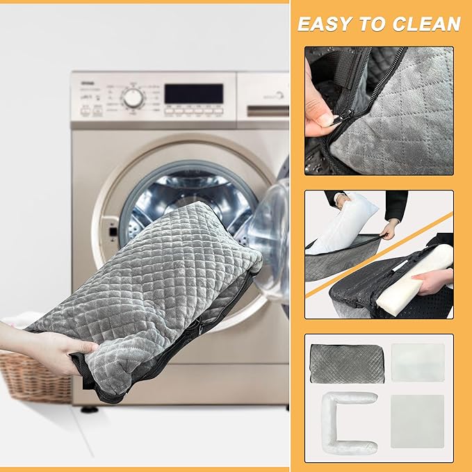 Sephyroth Dog Car Seat for Small/Medium Dogs, Washable Pet Travel Safety Seat, Super Soft Removable, Fits All Cars (Gray)