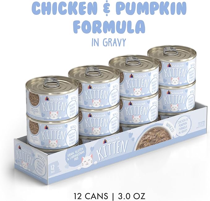 Weruva Kitten, Chicken & Pumpkin Formula in Gravy, 3oz Can (Pack of 12)