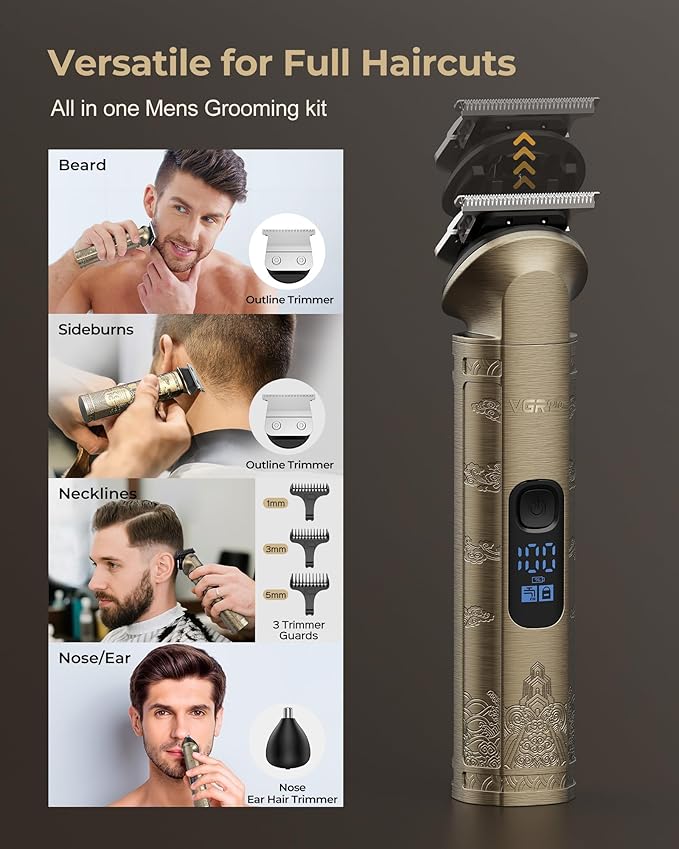 Hair Clippers for Men Professional, Cordless Hair Clippers for Hair Cutting, Mens Clippers and Trimmers Set, Electric Hair Trimmer for Men with Package Box
