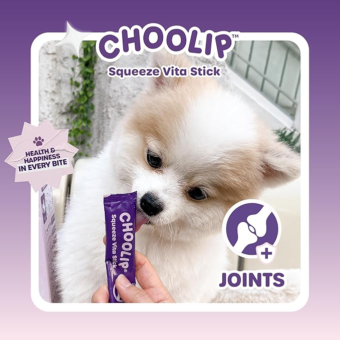 Choolip 2-Pack | Squeeze Vita Stick Lickable Treats for Dogs & Cats. 7 Joint Support Sticks with Essential multivitamins. Soft and Tasty Paste for All Life Stages, Supporting Joints Health