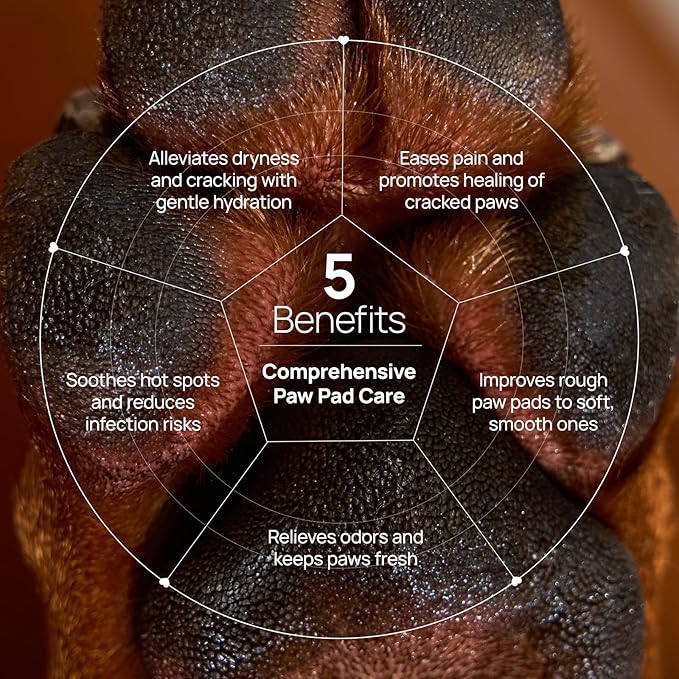 HICC PET Dog Paw Balm 1.06 oz Value Pack for Dogs & Cats, All-Natural Paw Balm Dogs Lick Safe, Moisturizing and Healing Dry Cracked Paws, Improves Rough Paws Relieves Odor, Horse Hoof, Joint Care