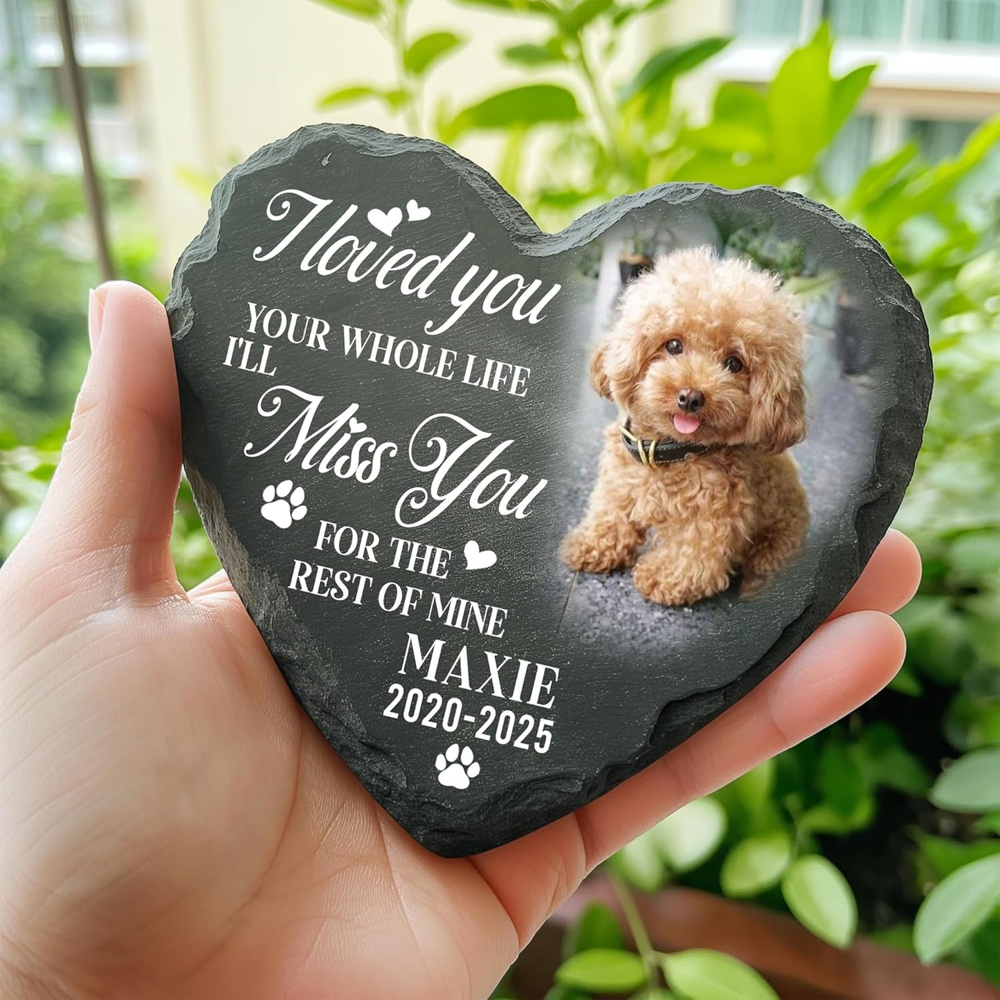 Personalized Dog Memorial Gifts for Loss of Dog, Custom Pet Memorial Stone with Photo Name Date, Stones for Dogs, Gift for Cat Lovers, Bereavement Sympathy Gift for Pet Lover, Quote 5