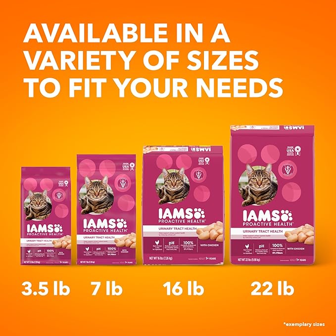 IAMS Proactive Health Adult Urinary Tract Healthy Dry Cat Food with Chicken, 3.5 lb. Bag