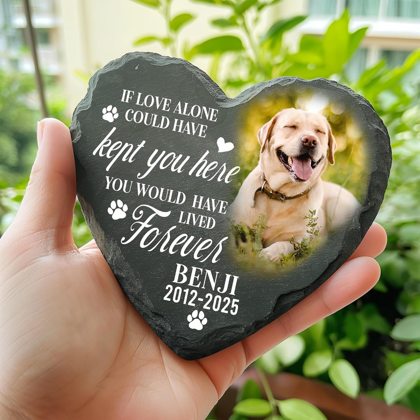 Personalized Dog Memorial Gifts for Loss of Dog, Custom Pet Memorial Stone with Photo Name Date, Stones for Dogs, Gift for Cat Lovers, Bereavement Sympathy Gift for Pet Lover, Quote 4