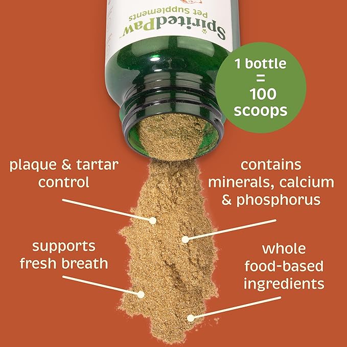 Pet Wellness Bundle - Dental & Probiotic Support for Cats and Dogs - Teeth Powder & Gut Health Capsules for Oral and Digestive Health - 165 g Powder & 90 Capsules