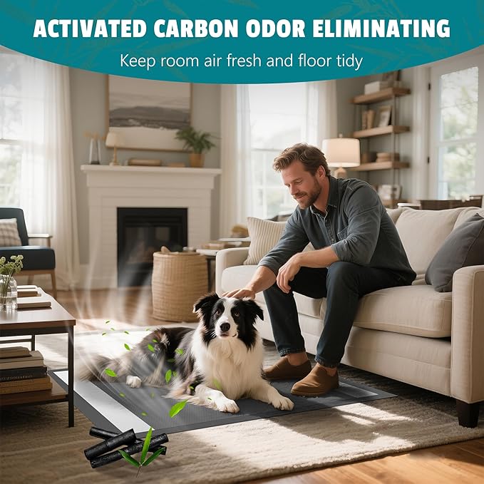 Charcoal Puppy Pads, Activated Carbon Odor-Control XL 28"x34" Leak-Proof Pet Training Pee Pads, Disposable Potty Pads for Dogs Cats, Rabbits, 30 Counts