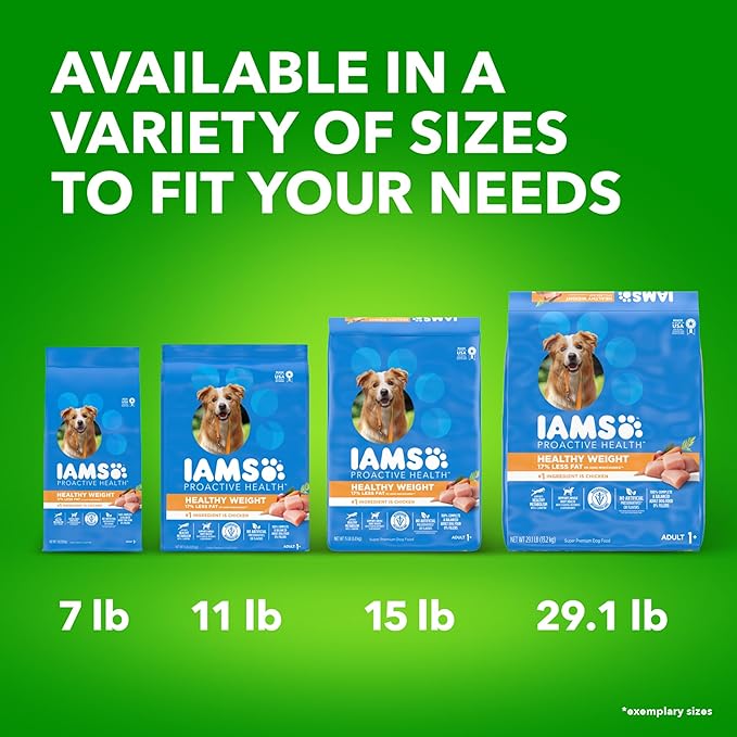 IAMS Proactive Health Healthy Weight Control Adult Dry Dog Food with Real Chicken, 7 lb. Bag