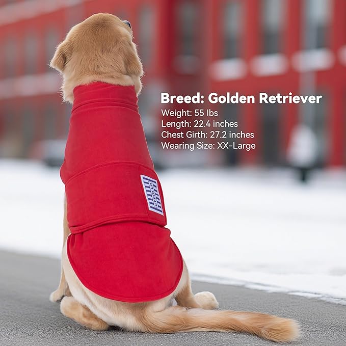 cyeollo Small Dog Sweater, Fleece Dog Sweaters Turtleneck Vest Soft Puppy Sweatshirt Stretchy Pet Fall Autumn Coat Warm Winter Clothes for Small Dogs Girl, Red M