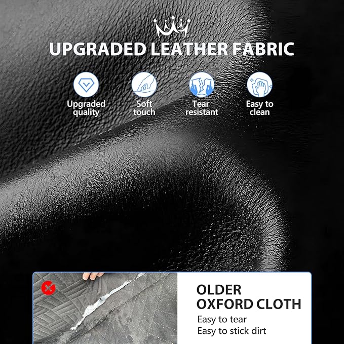 Back Seat Extender for Dogs-Upgraded PU Leather, Hard Bottom Dog Car Seat Cover for Back Seat, Anti-Scratch Backseat Extender for Dogs,Waterproof Dog Hammock for Car, SUV, 420lbs