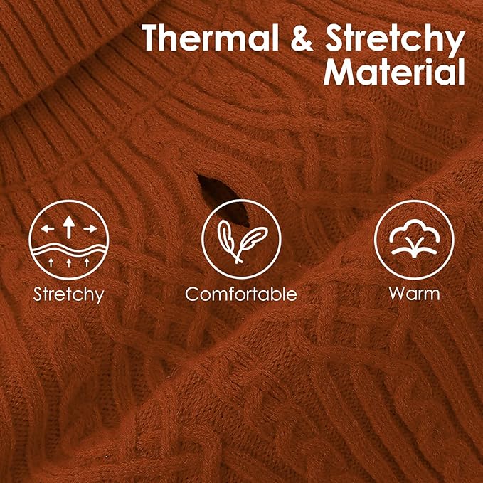 AOFITEE Dog Sweater, Medium Dog Sweater Girl Boy, Soft Turtleneck Pet Pullover for Winter Fall, Red Dogs Sweaters Dog Knitwear for Jack Russell, Mini Dachshund, Boston Terrier, Schnauzer, Brickred M