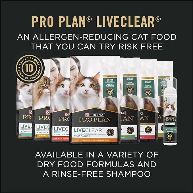Purina Pro Plan LiveClear Cat Food Weight Management and Cat Allergen Reducer Chicken and Rice Formula - 3.2 lb. Bag
