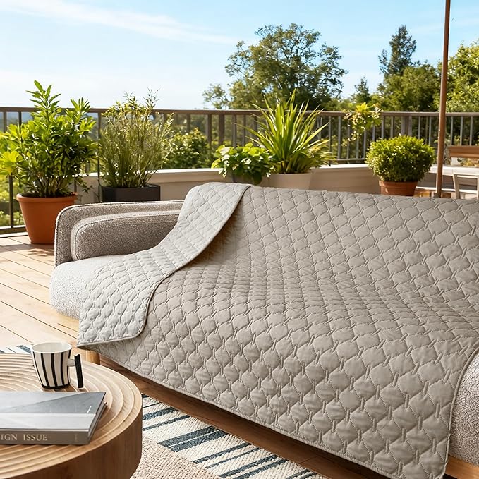 gogobunny 100% Double Sided Waterproof Dog Blanket Soft Pet Bed Cover Reversible Protect Furniture Couch Sofa Car for Puppy Large Dog Cat (Dark Stone/Light Stone, 52x82 Inch (Pack of 1))