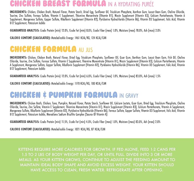 Weruva Kitten, Fur Baby Favorites Variety Pack, 3oz Can (Pack of 12)