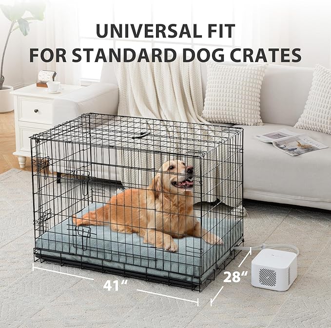 Pet Bed Cooling System, Consistent Cold Water Pad, No Refrigeration or Chemical Gel Needed, Machine Washable Bed, Ideal for Home and Crates (Cooling Green, 41" x 28")