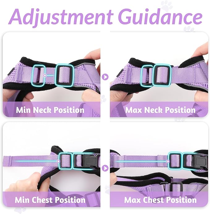 rabbitgoo Cat Harness and Leash for Walking, Escape Proof Soft Adjustable Vest Harnesses for Cats, Easy Control Breathable Reflective Strips Jacket, Light Purple, S