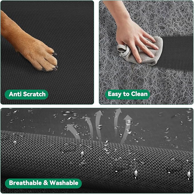 Elevated Dog Bed Raised Outdoor Dog Cot for Large Dogs, Installation Requires No Tools, Frame with Washable Cooling Breathable Mesh Anti-Slip Feet, Indoor Pet Bed, Black, 43.3 Inches