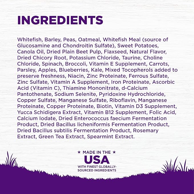 Wellness Complete Health Dry Dog Food with Grains, Natural Ingredients, Made in USA with Real Meat, All Breeds, For Adult Dogs (Whitefish & Sweet Potato, 30-Pound Bag)