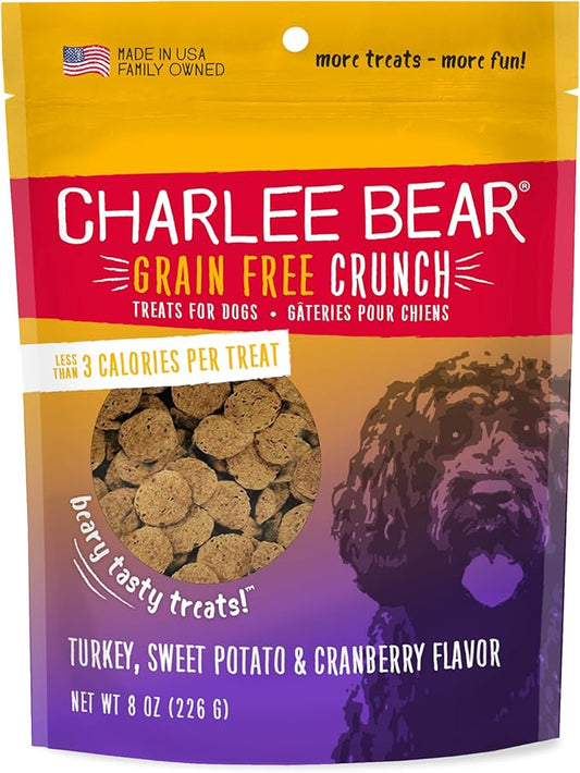 Charlee Bear Grain-Free Bear Crunch Turkey, Sweet Potato & Cranberry Flavor 8 oz
