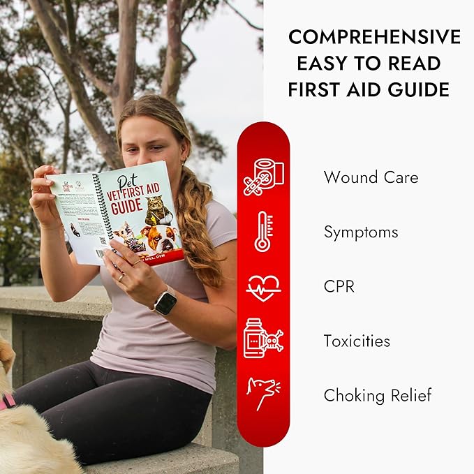 Pet Vet Medic Cat & Dog First Aid Kit - Dog Emergency Kit, Dog Health Supplies & Dog Wound Care -with Dog Thermometer, Dog Bandages for Wounds - Dog Essentials, Dog Supplies, Dog Travel Bag (Large)