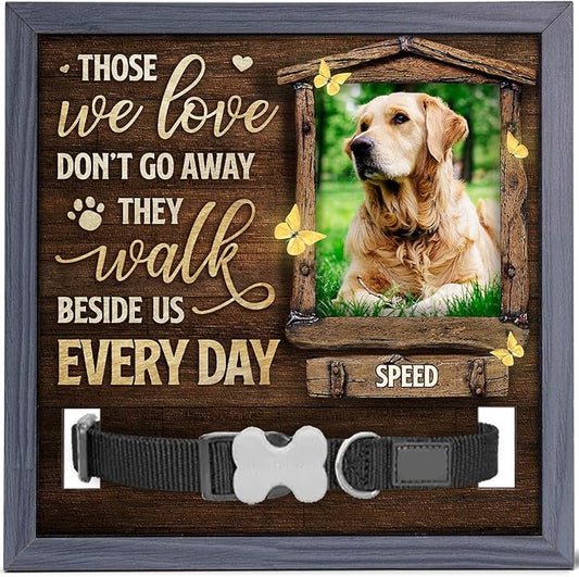 Pawfect House 9x9IN Memorial Personalized Dog Memorial Picture Frame, Loss Of Dog Sympathy Gift, Pet Memorial Gifts For Dogs, Custom Pet Loss Sign Memorial Keepsake, Bereavement Gifts