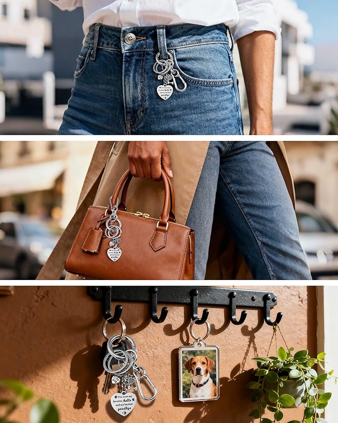 Belloxis Pet Memorial Gifts for Loss of Dog, Rainbow Loss Sympathy Gift Bridge Card Keychain for Cat, Pet Died Cats Death Dogs Lost Memorial for Women Men Pass Away Animal Paw Print Heart Key Chain