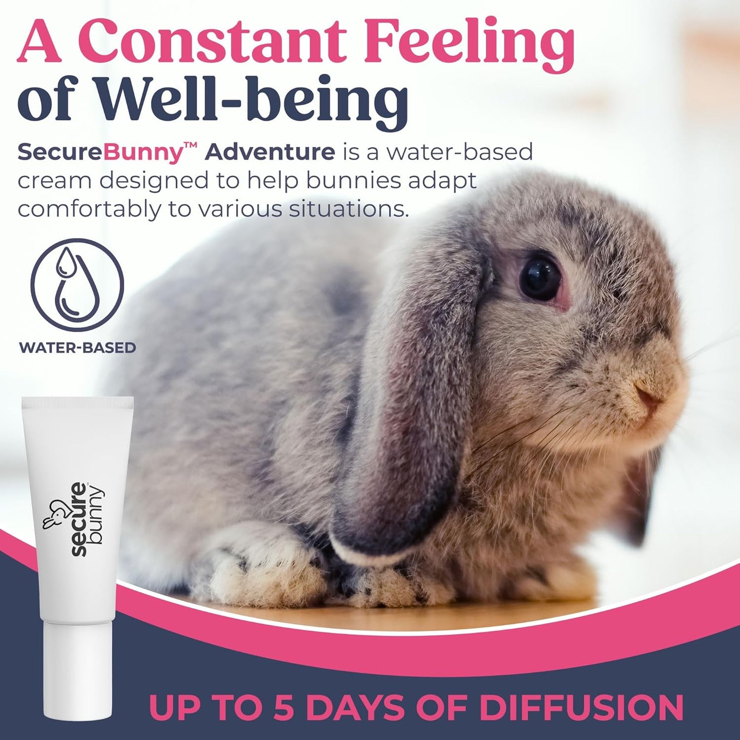 SecureBunny Adventure, Water Based Pheromone Cream for Outdoor Stress Management, Helping Relieve Any Feeling of Anxiety and Stress