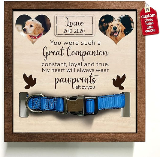 Personalized Dog Collar Frame Pet Loss Sign Ever Gifts With Heartfelt Sentimental Quote For Someone Who Lost A Pet Collar Memorial Keepsake Uploaded Picture Frame Remembrance Home Decor Desk