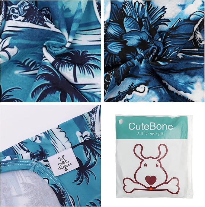 CuteBone Dog Shirts 2-Pack Soft Pet Clothes Breathable Summer Vest for Small Puppy and Stretchy Cat Apparel 2BX19M