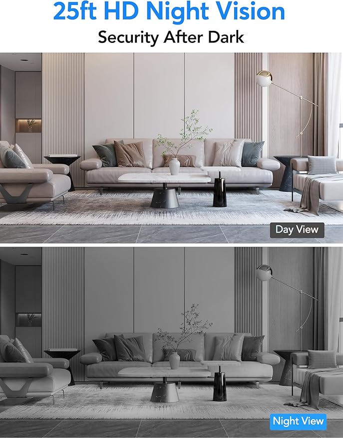 Security Camera Indoor 2K 3MP, Pet & Baby Monitor WiFi Camera with Motion & Sound Detection, Real-Time Alert, Two-Way Audio, Works with Alexa & Google Assistant, Supports 256G SD&Cloud, 2.4GHz