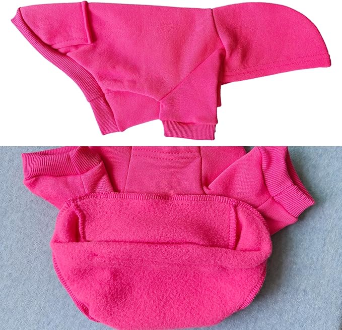 Jecikelon Winter Dog Hoodie Sweatshirts with Pockets Warm Dog Clothes for Small Dogs Chihuahua Coat Clothing Puppy Cat Custume (Rose red, X-Small)
