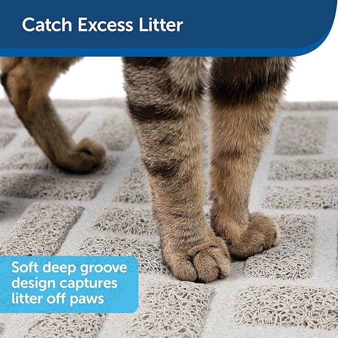 PetSafe Cat Litter Mat - Helps Capture Mess Off Paws - Waterproof Floor Protection - Durable Mesh Material - Works with Clay or Crystal Litter - Medium